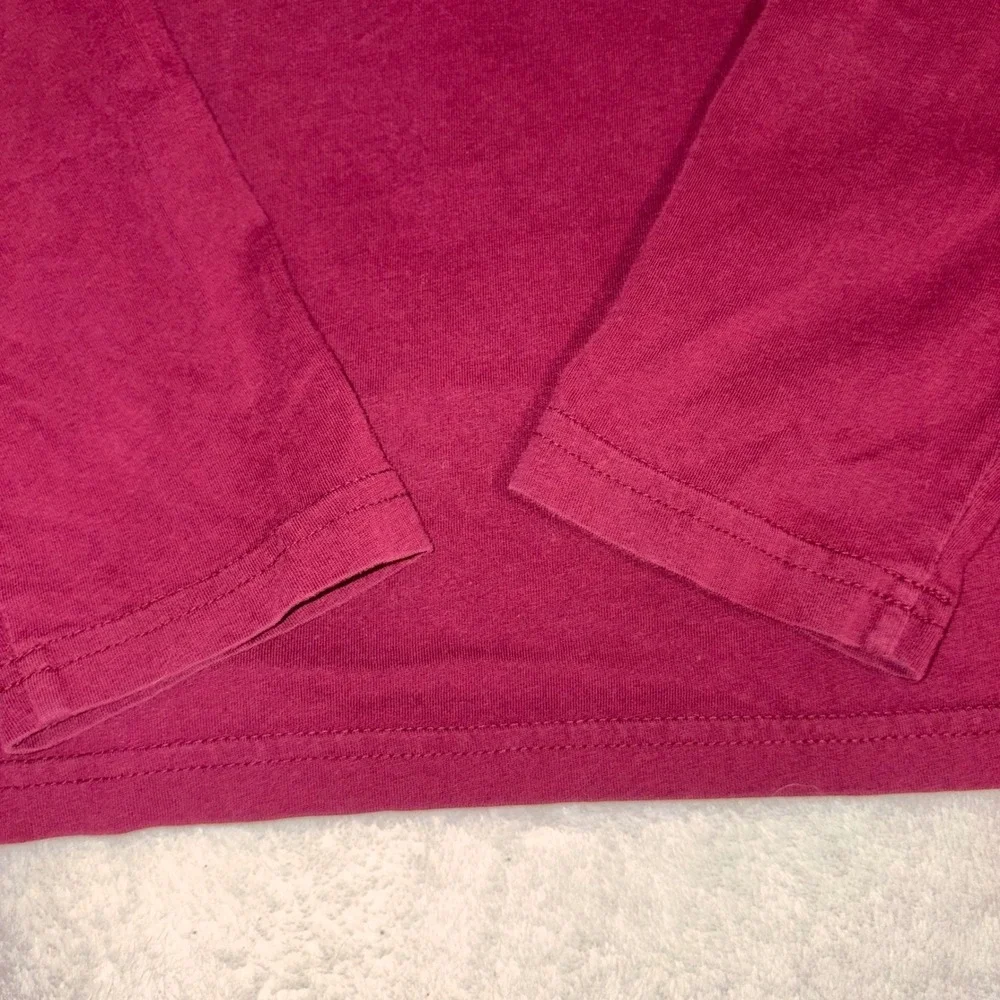 POLO RALPH LAUREN Hooded T-Shirt Mens‎ S Burgundy Long Sleeve Logo Spell Out